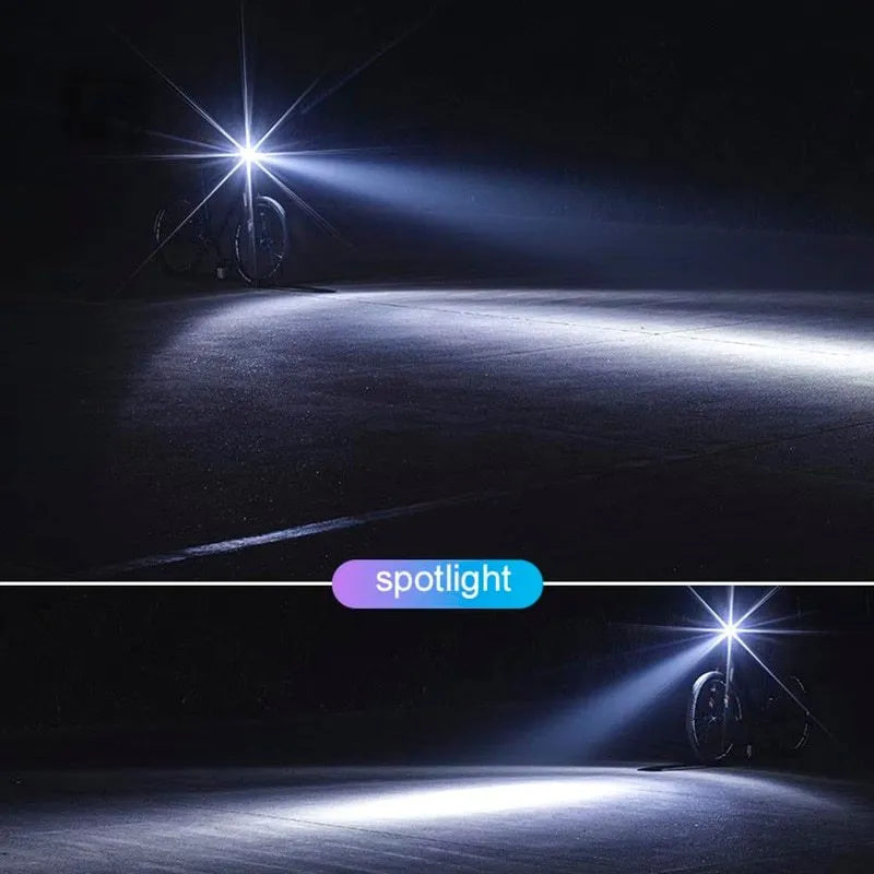 ROCKBROS R1 black aluminium alloy bicycle headlight with 400 or 800 lumen output and IPX6 waterproof rating