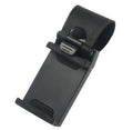Black car steering wheel phone clip mount holding smartphone for GPS navigation