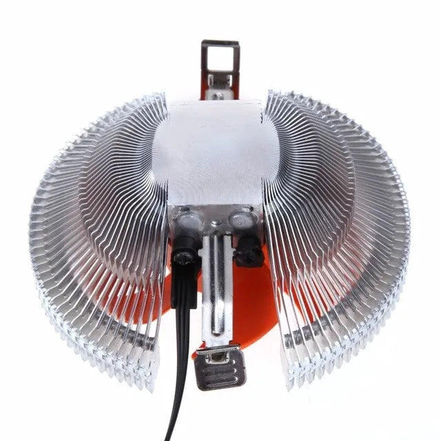 Orange PC CPU cooler cooling-fan with square design, 10.3 cm diameter, for Intel and AMD sockets