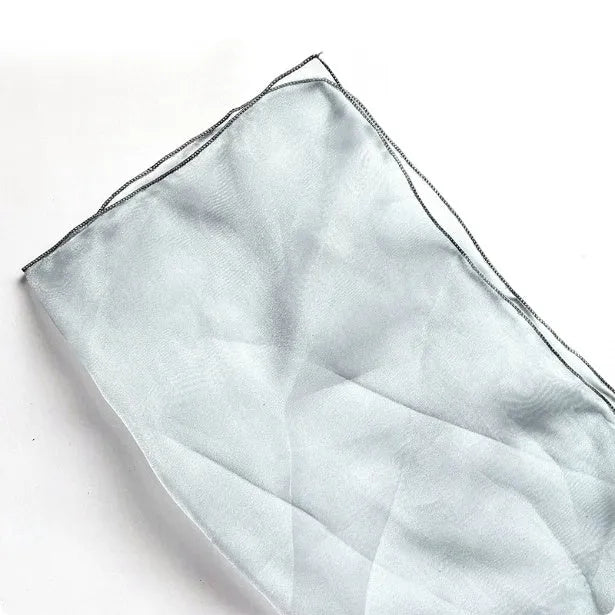 Silk flower bouquet bag with arabesquitic fabric texture in blue colour