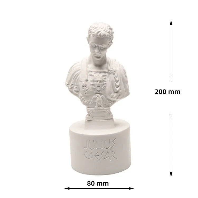 White American creative character model synthetic resin pen holder on a desk
