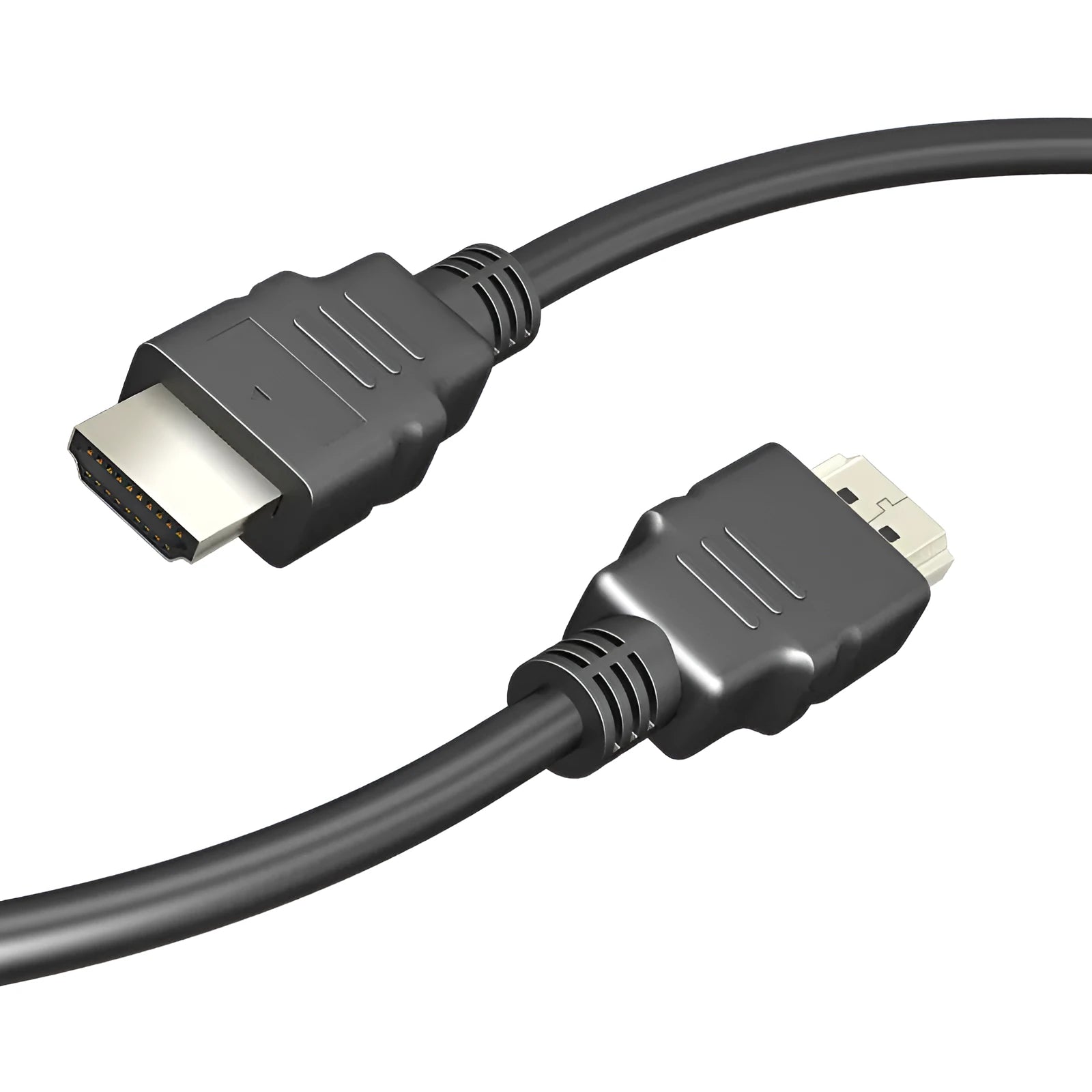 Black HDMI data cable for set-top box connections in multiple length options