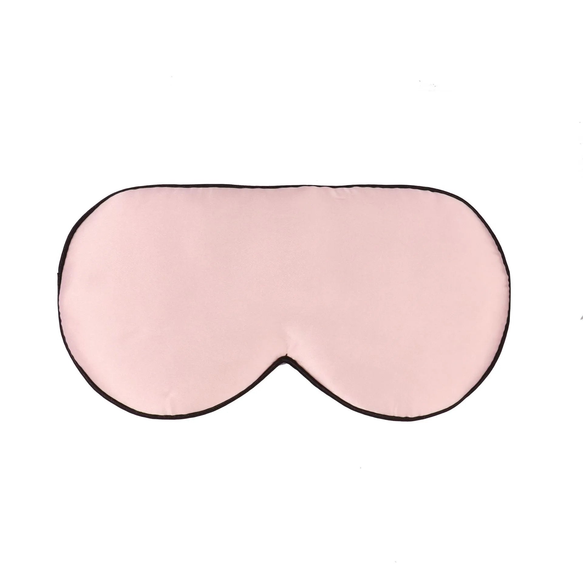 Double-sided mulberry silk eye mask in champagne colour with embroidered print.