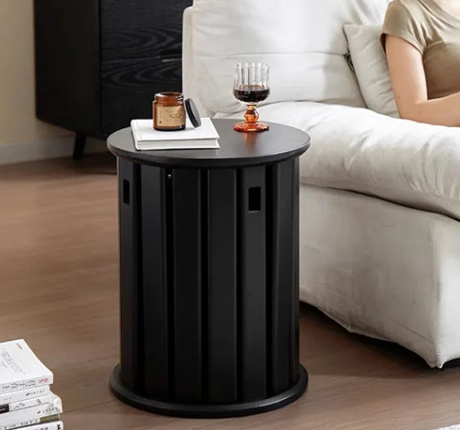 Stackable iron dining stool with round seat and metal frame in modern design