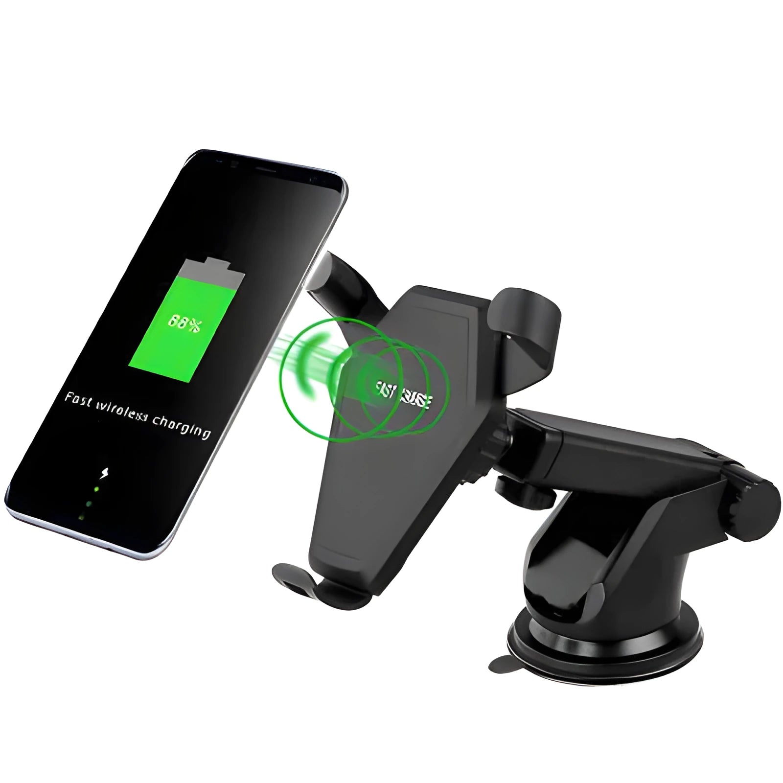 Black car wireless charger magic array with Micro USB input for vehicle charging