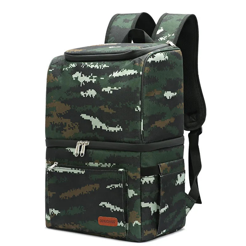 Double layer insulated waterproof picnic backpack with shoulder straps in multiple colour options