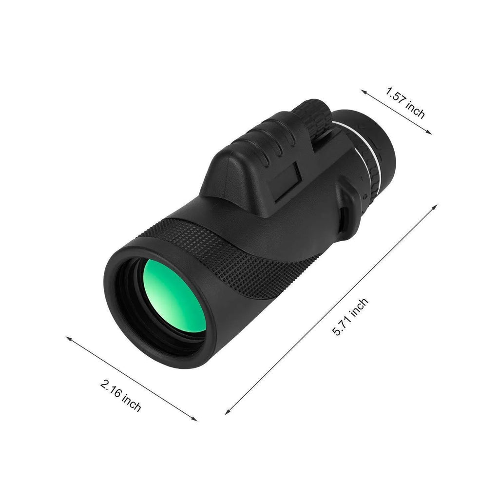 Black HD 40x60 monocular telescope with 40x magnification and waterproof design.