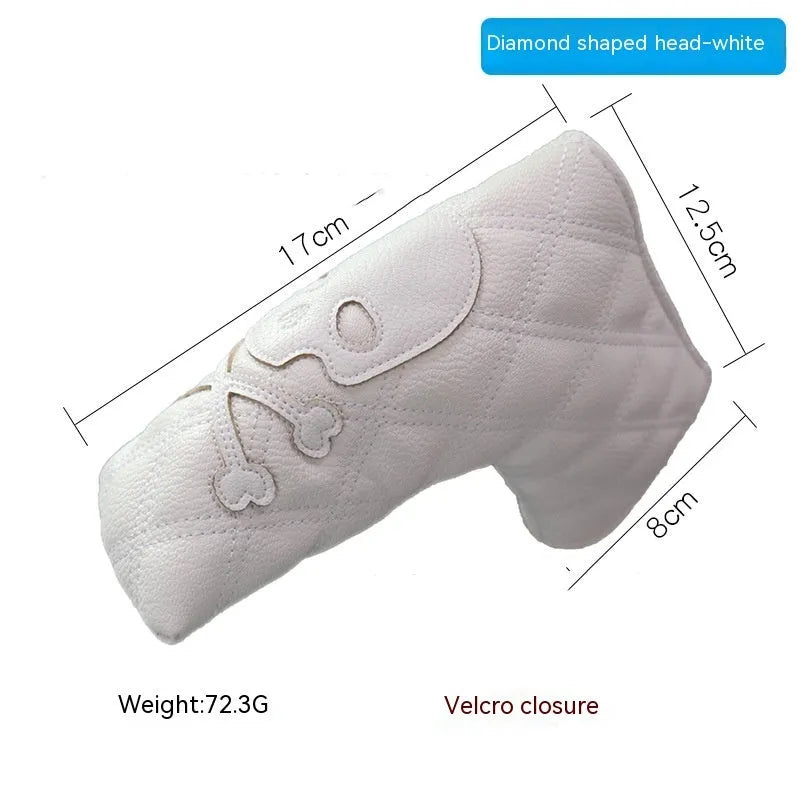 Golf straight bar putter sleeve in various designs including four-leaf clover, smiley face, and animal styles.
