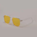 Women's square double beam fashion sunglasses in bright black all grey with full frame construction