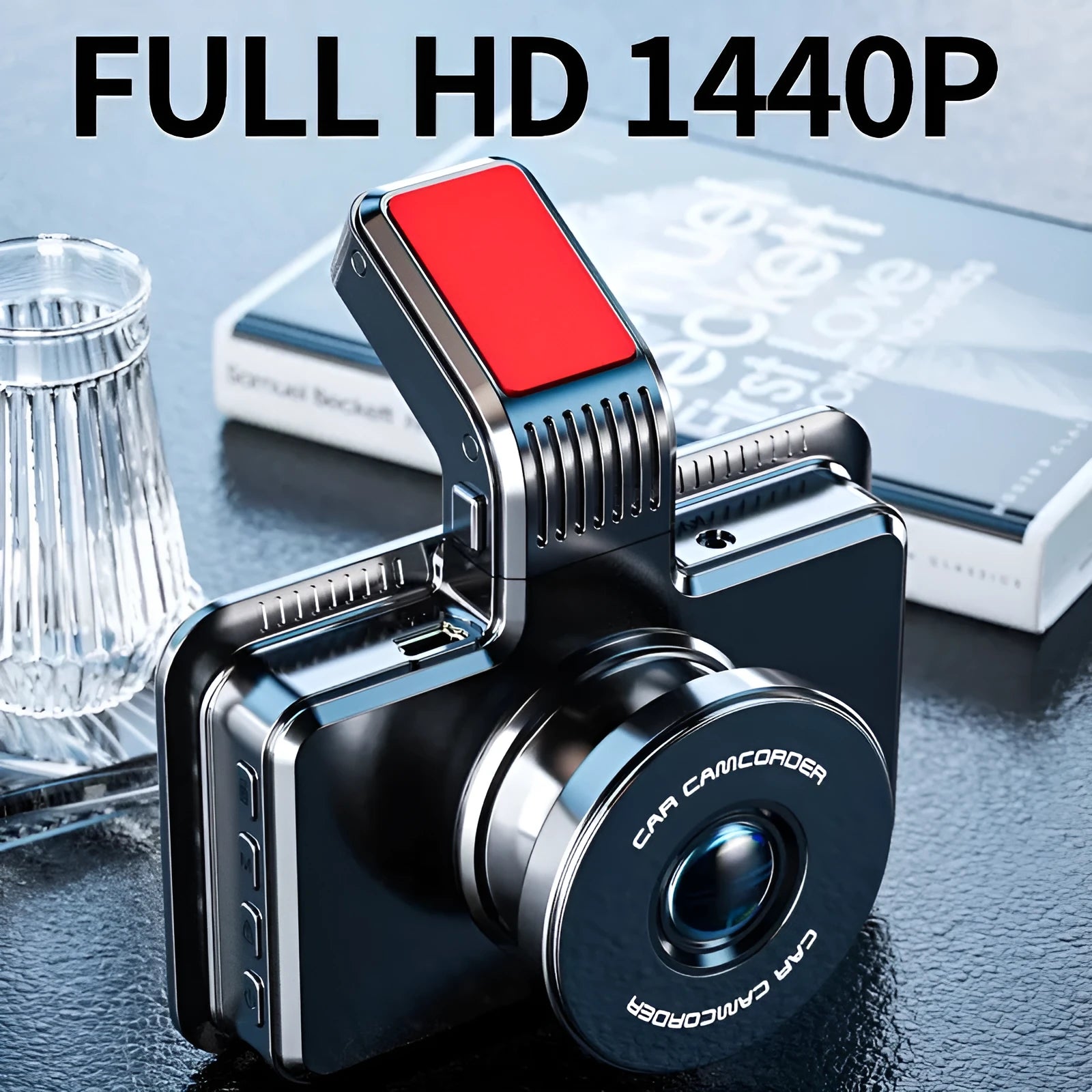 3-inch car dashboard camera with dual lens system for front and rear recording