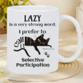 White ceramic mug with thermal transfer picture design, 11oz capacity with 9.5cm height