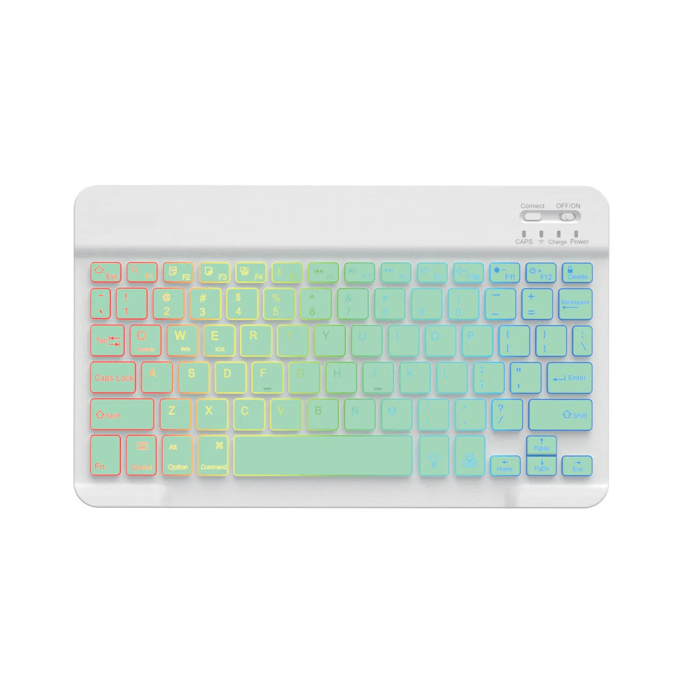 10-inch Bluetooth keyboard for tablets with colourful backlight in one of eight body colour options