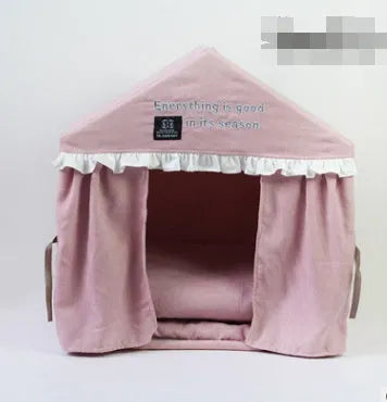 Love Adorable Pet Supplies blue pet dog house with detachable tent for small breeds like Teddy