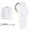 Brazilian Jiu-jitsu training clothing set in cotton blend fabric showing top and trousers
