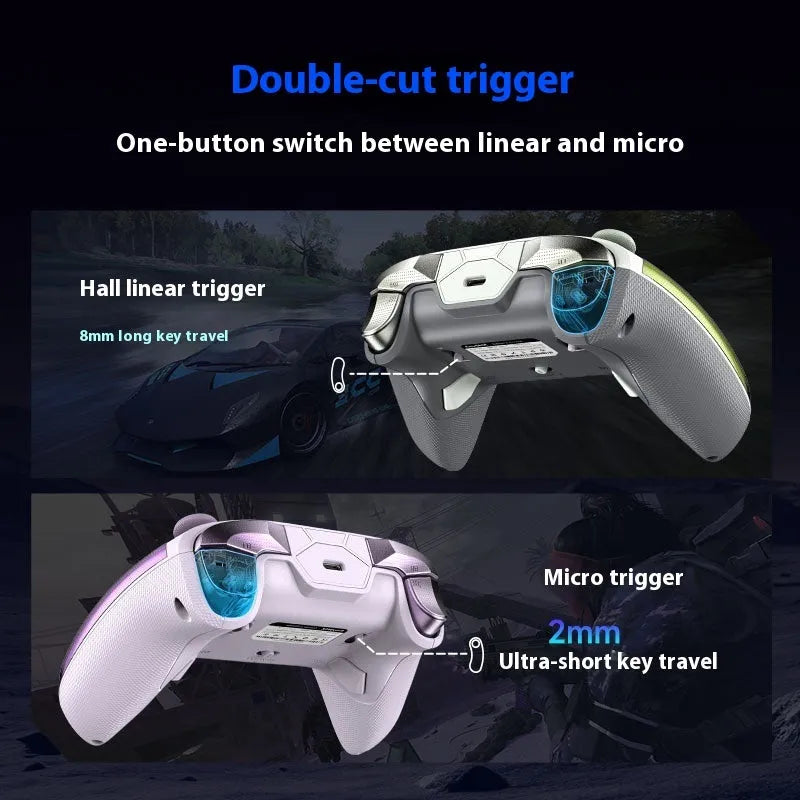 Rocker game controller smart charging base in black, green, or purple colours showing type-C port.