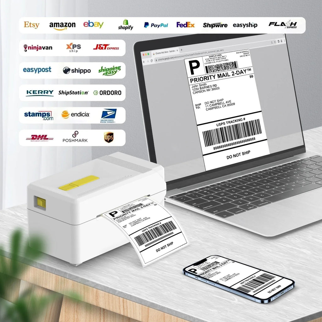 FlashLabel Thermal Express Label Printer unit for shipping labels with USB connection