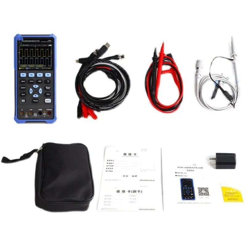 Handheld digital oscilloscope with probes and accessories for automotive repair