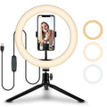 10-inch rotatable ring selfie light on 19cm metal bracket for smartphone photography