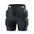 Black spandex hip protection pad pants with built-in grey NBR shock-absorbing pads for skating and skiing