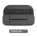 Black leather car seat rear storage bag showing 36cm width measurement
