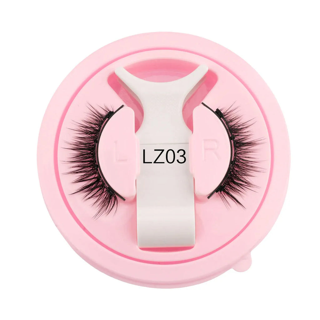 Set of five reusable waterproof false eyelashes in natural thick styles LZ03 LZ04 LZ05 LZ08 LZ14.