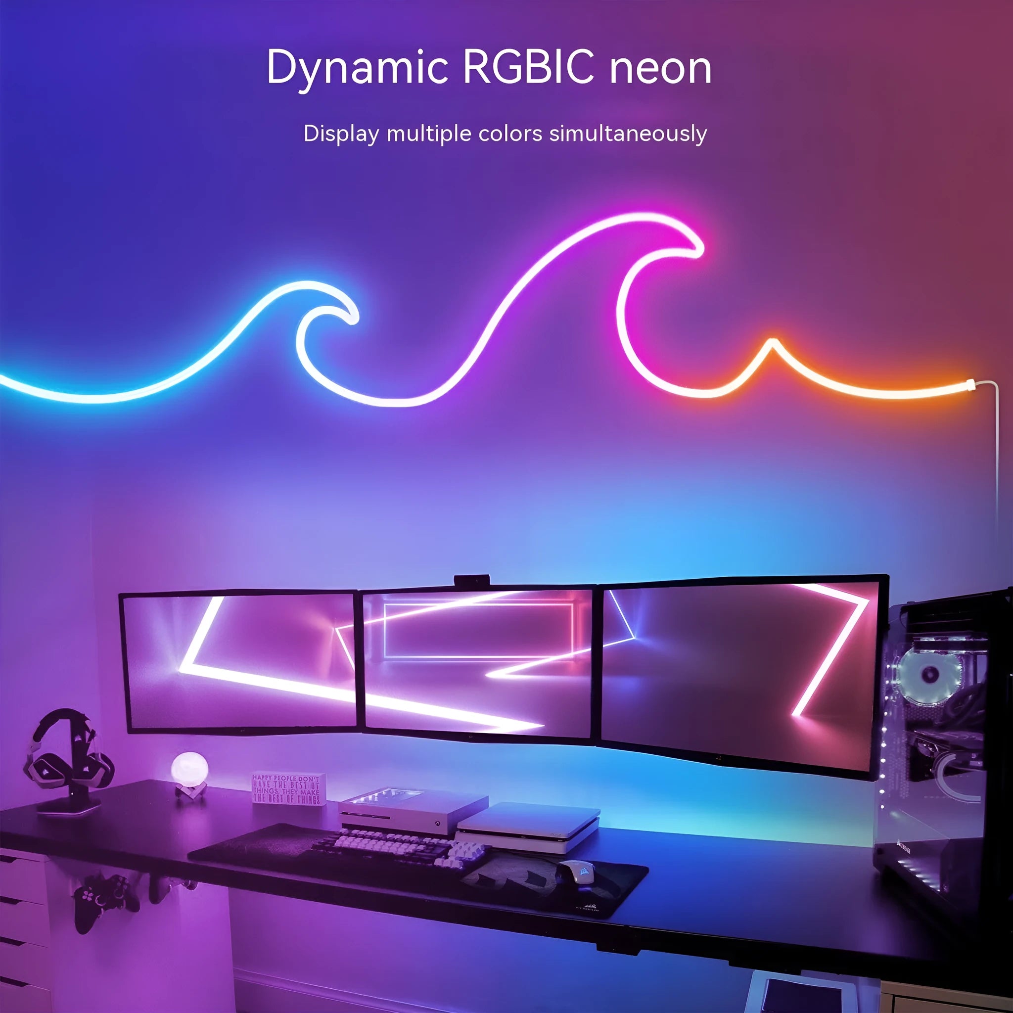 Color changing outdoor waterproof LED ambience light neon ribbon strip with 60 beads per metre