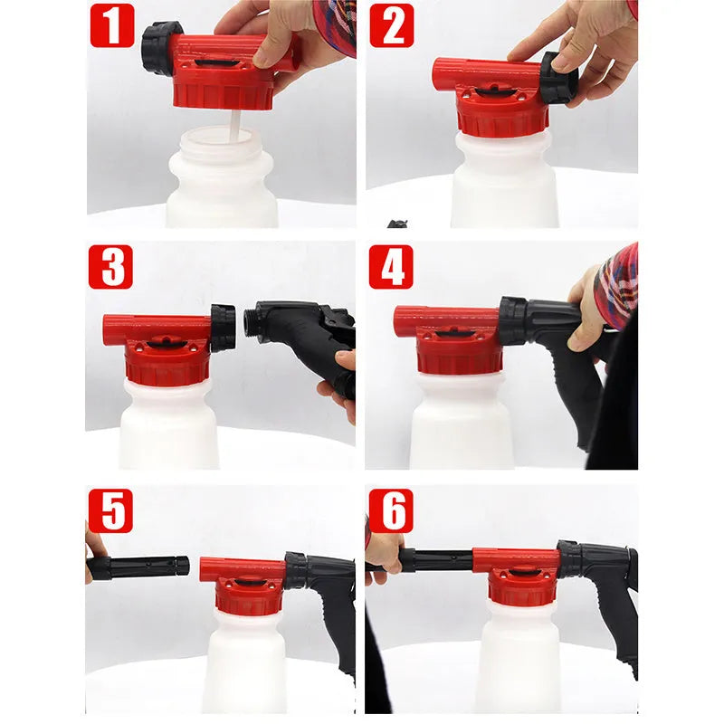 Foam pot high pressure water gun for garden irrigation with adjustable pressure