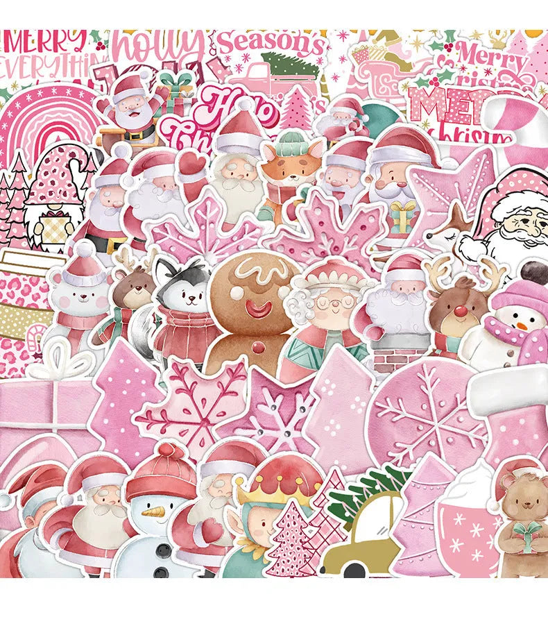 50 Christmas decoration stickers waterproof cute style for car phone laptop guitar 4-8cm