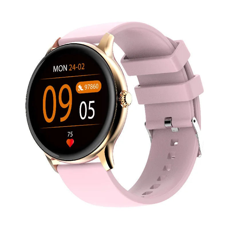 Blood pressure health smart Bluetooth sports watch with 1.28-inch screen on silicone wristband