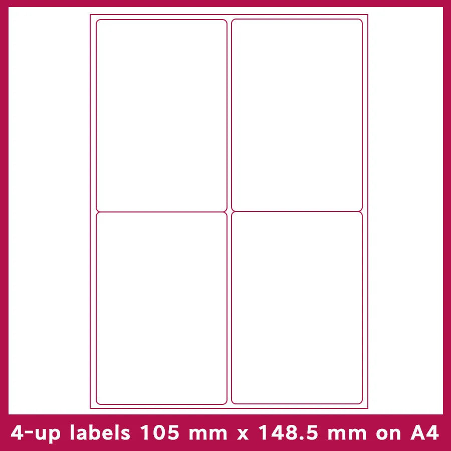 A4 FBA barcode label paper showing multiple grid format options for Amazon shipping and professional labelling
