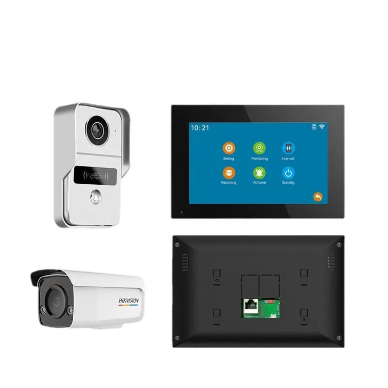 10 inch video intercom doorbell system with outdoor unit and display screen