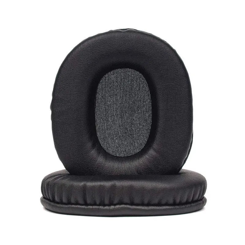Black PU leather replacement ear pads for Sony WH-1R headphones, two-piece set
