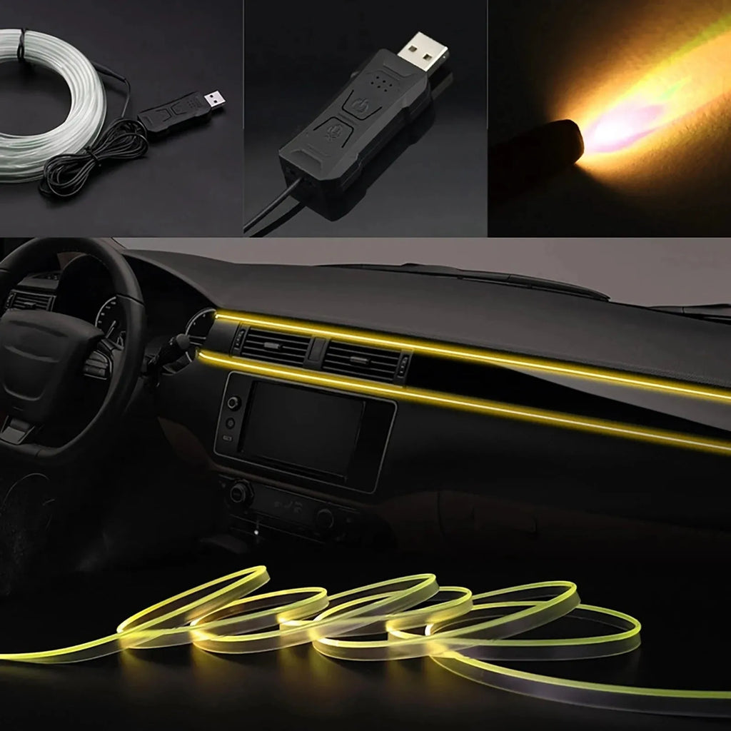 64-colour APP car music ambience light PVC strip with voice control in 1m 2m 3m 4m 5m lengths