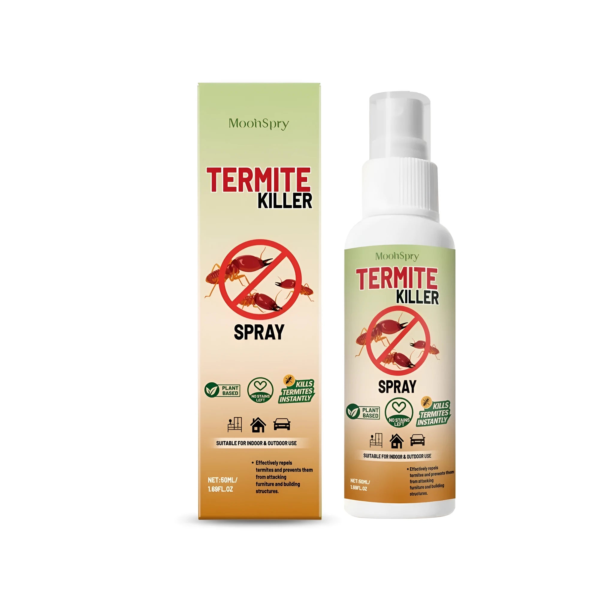 50ml termite killer spray bottle for household pest control with menthol and ethanol formula