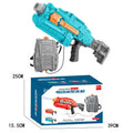 Electric automatic suction water gun with 4000ml red backpack on display