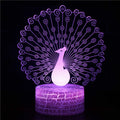 Colourful 3D acrylic USB table lamp with touch control on a small ABS base