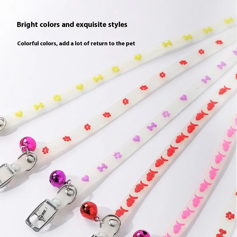 Luminous cat collar with glowing night-time feature and adjustable 29cm length