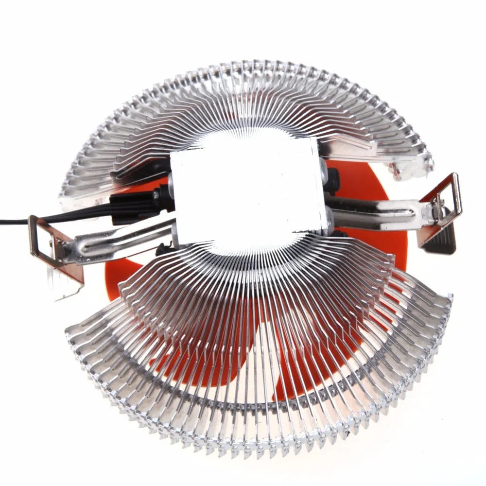 Orange PC CPU cooler cooling-fan with square design, 10.3 cm diameter, for Intel and AMD sockets
