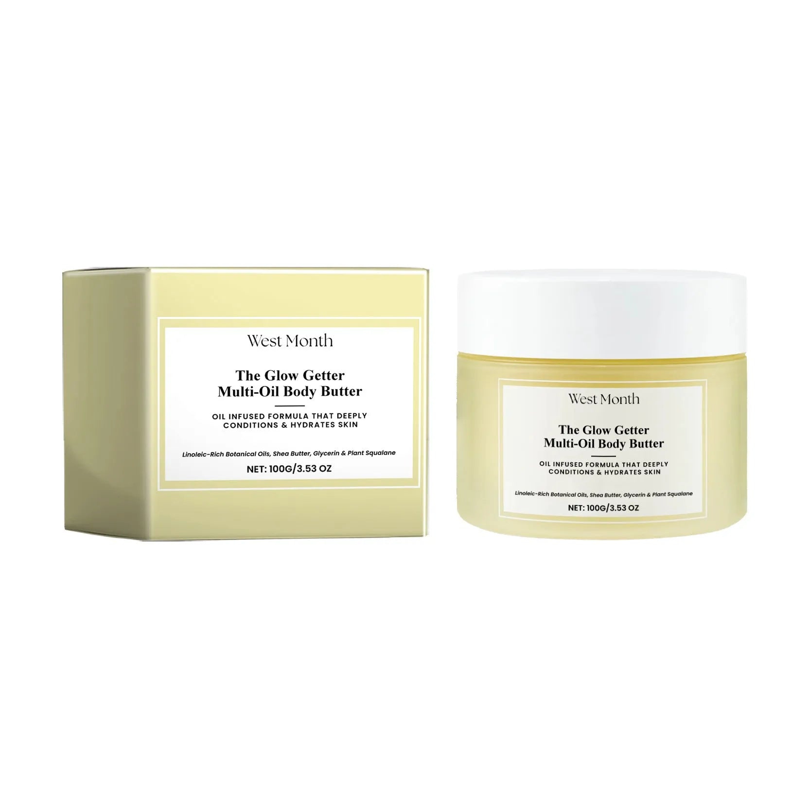 Body care kit with skincare oil and moisturising cream for nourishing and firming treatment