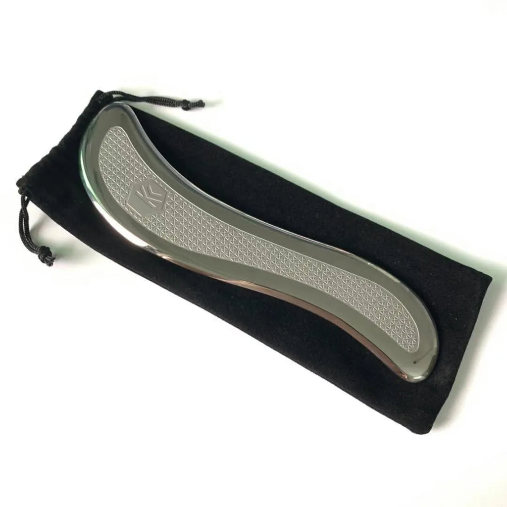 Stainless steel fascial knife KSg22 shape 195x50x5mm for muscle meridian release