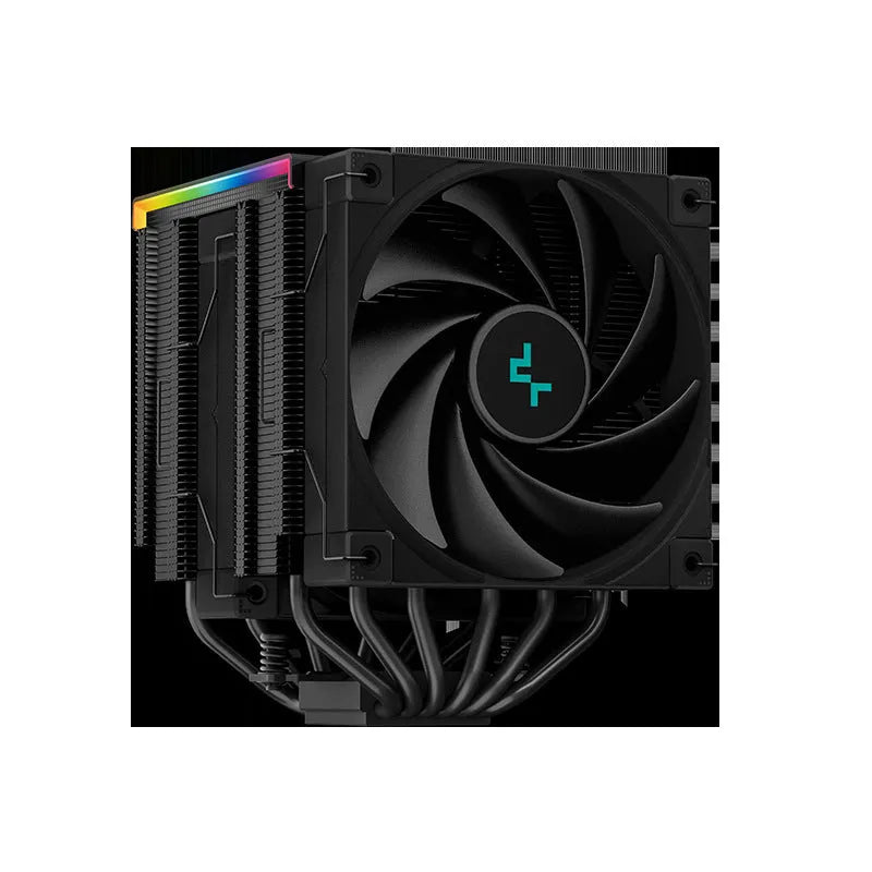 Twin tower CPU air cooler heat sink with copper-aluminium composite construction and digital display