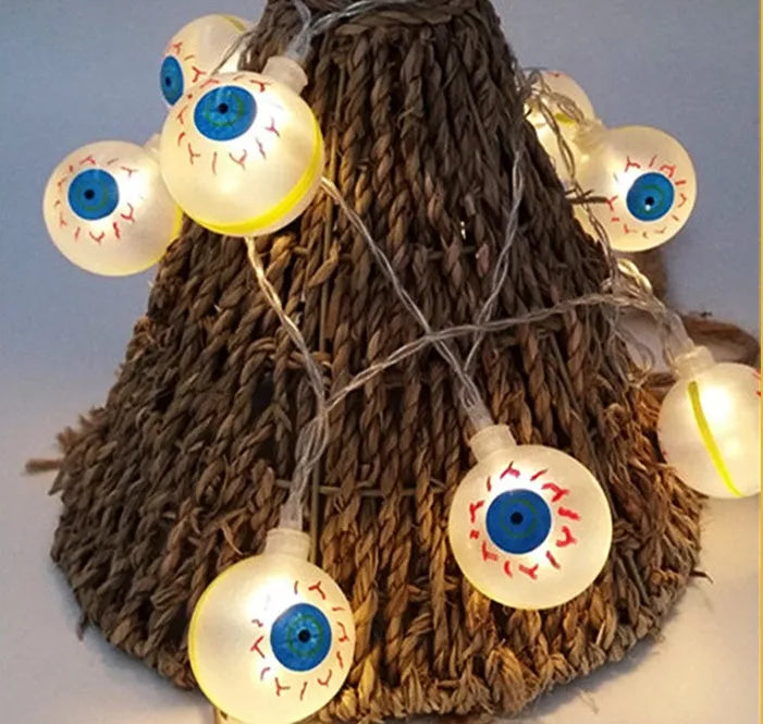 Halloween LED string lights with pumpkin, ghost and bat figurines on 1.2 metre waterproof battery-powered string
