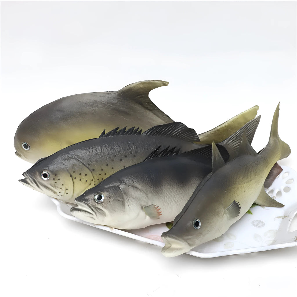 PU simulated yellow-fin tuna and small tuna fish model ornaments for aquarium decor displays