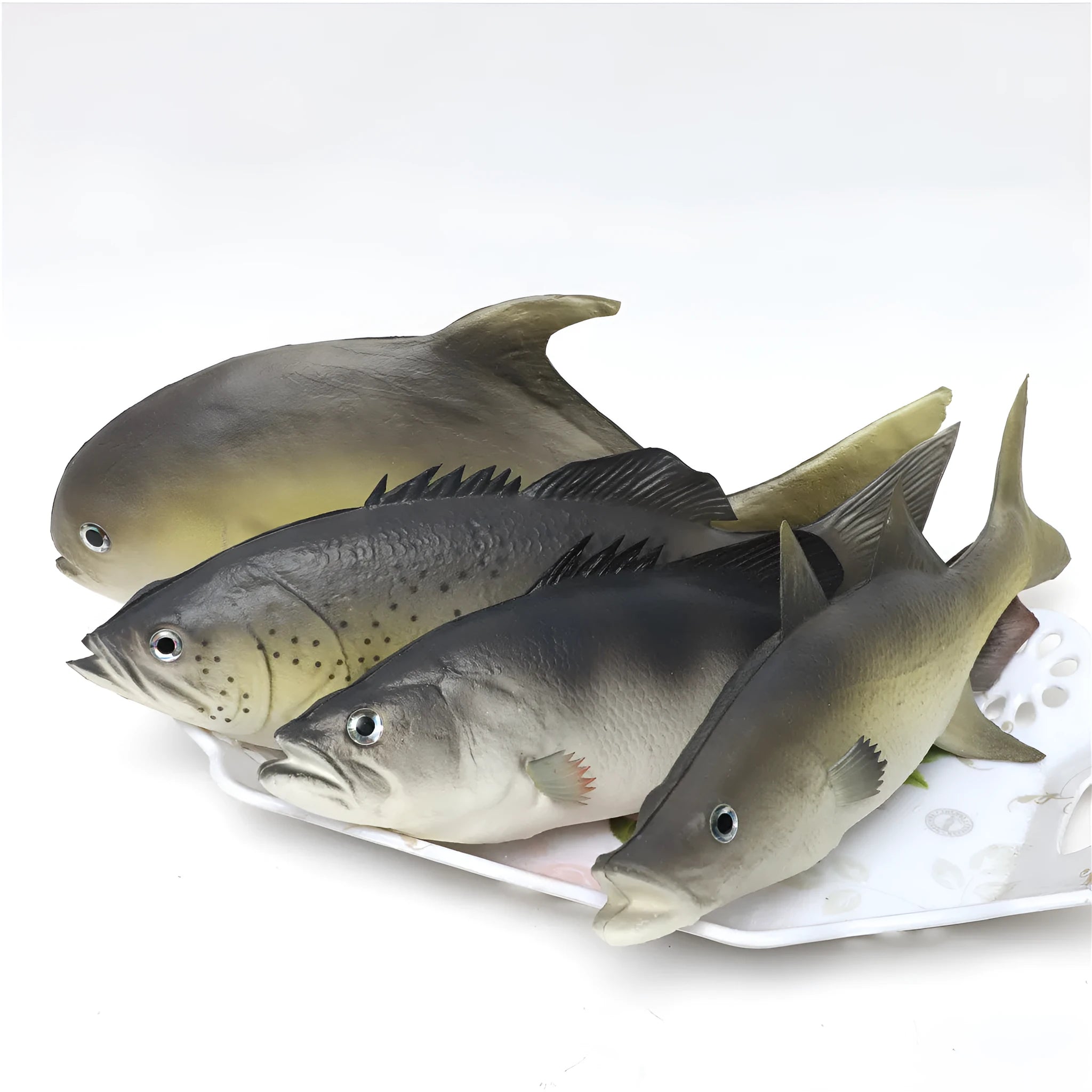 PU simulated yellow-fin tuna and small tuna fish model ornaments for aquarium decor displays