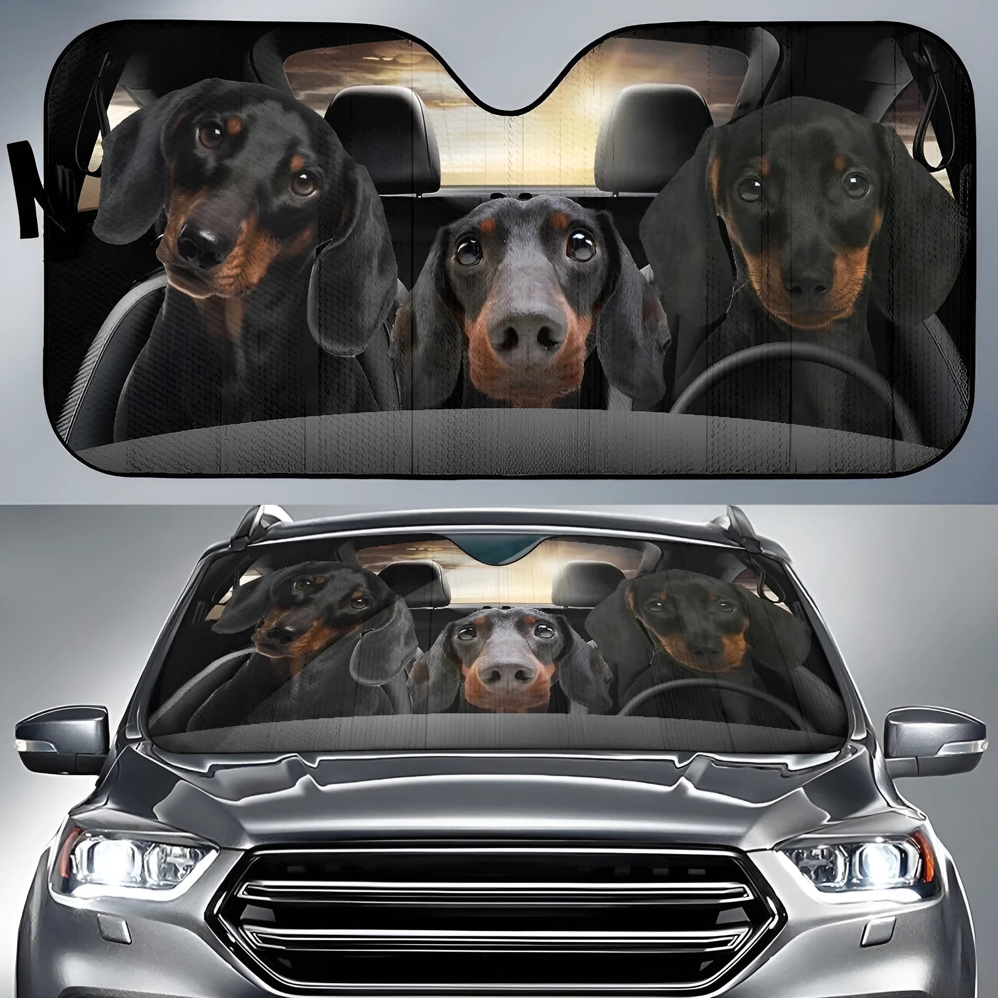 Car snow protection front gear cover made from aluminium film foam polyester fabric