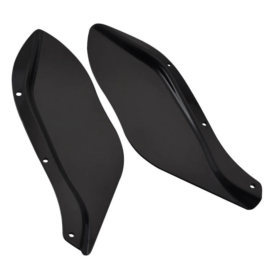 Harley-Davidson motorcycle windshield side wing pair in transparent and black finish