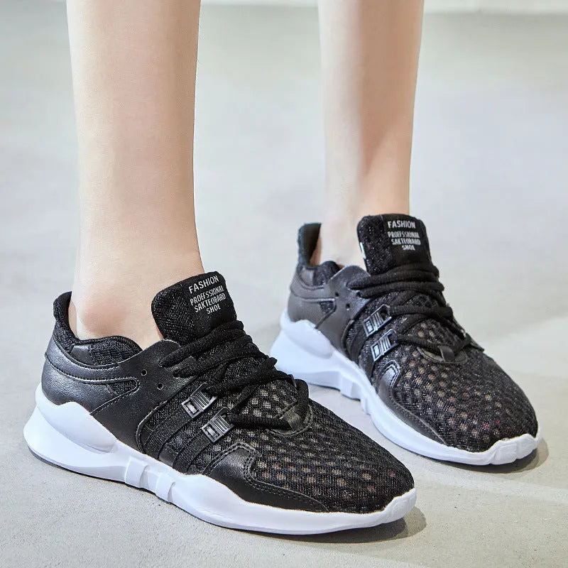 Casual hollow breathable sneaker with mesh upper and EVA sole in low-top design