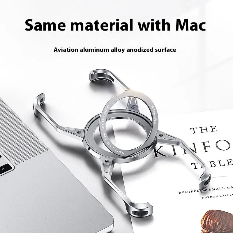 Rotary magnetic adhesive bracket hollow aluminium alloy phone case for iPhone in Deep Space Gray