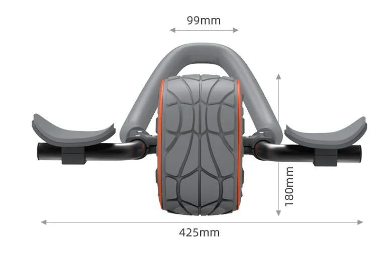 Shadow grey abdominal wheel roller with steel pipe construction and kneeling mat for core strength training