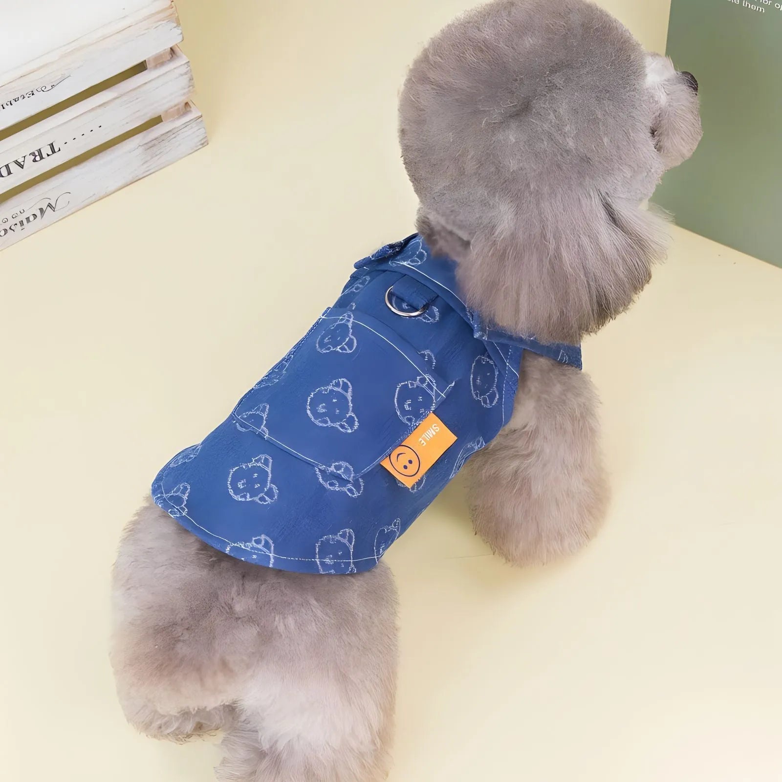 HNXD Denim princess-style dog dress in bracket skirt design for small breed spring and autumn clothing